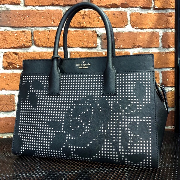 kate spade Handbags - Kate Spade Black Rose Patterned Handbag